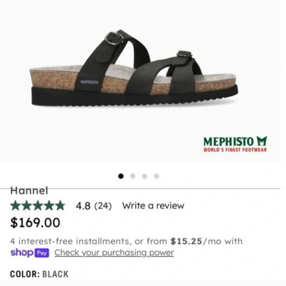 Mephisto Women's Hannel Leather Sandals Size 7  MSRP $170 - Picture 1 of 13